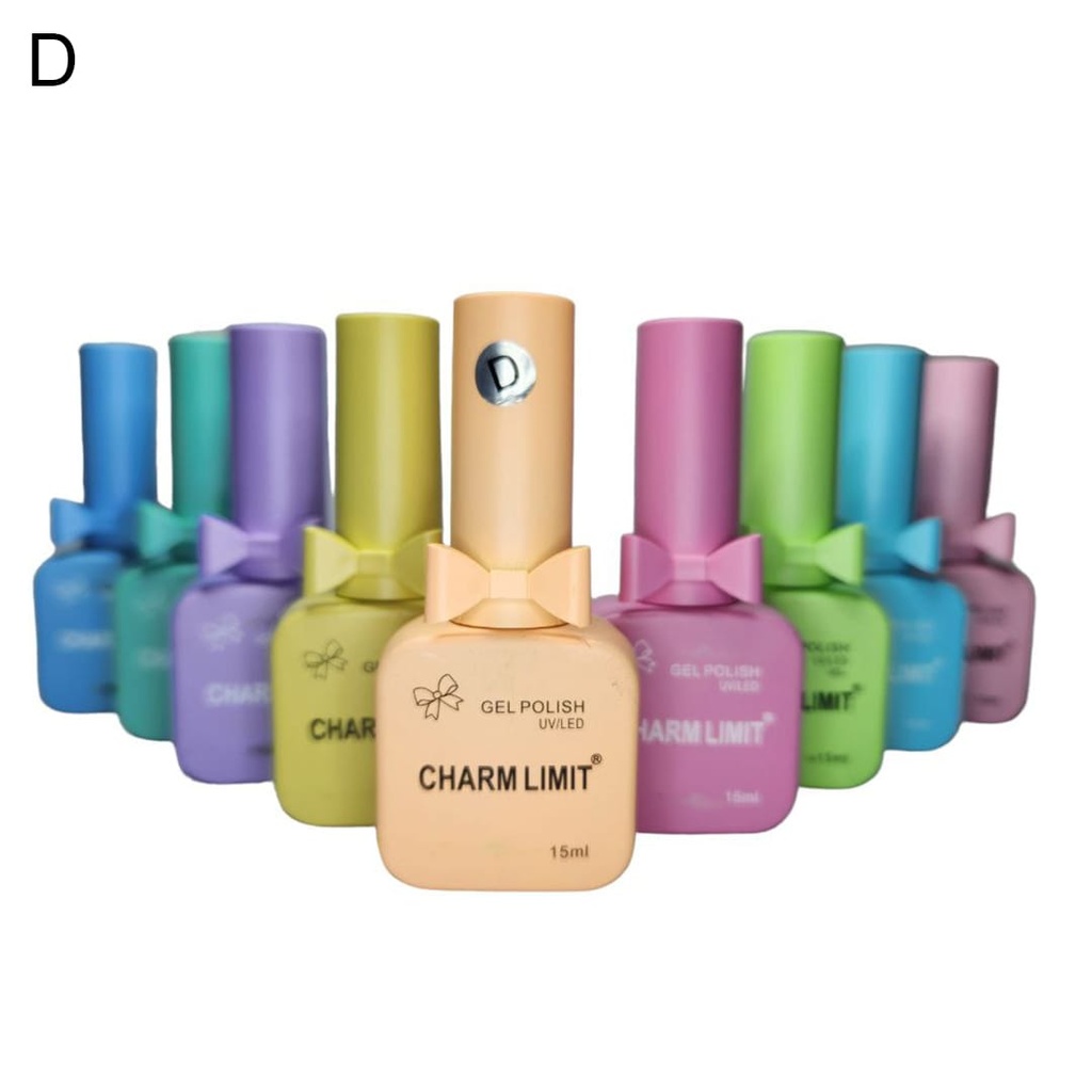 esmalte semipermanente Charm Limit con moño/lazo 15ml ___ PACK X9