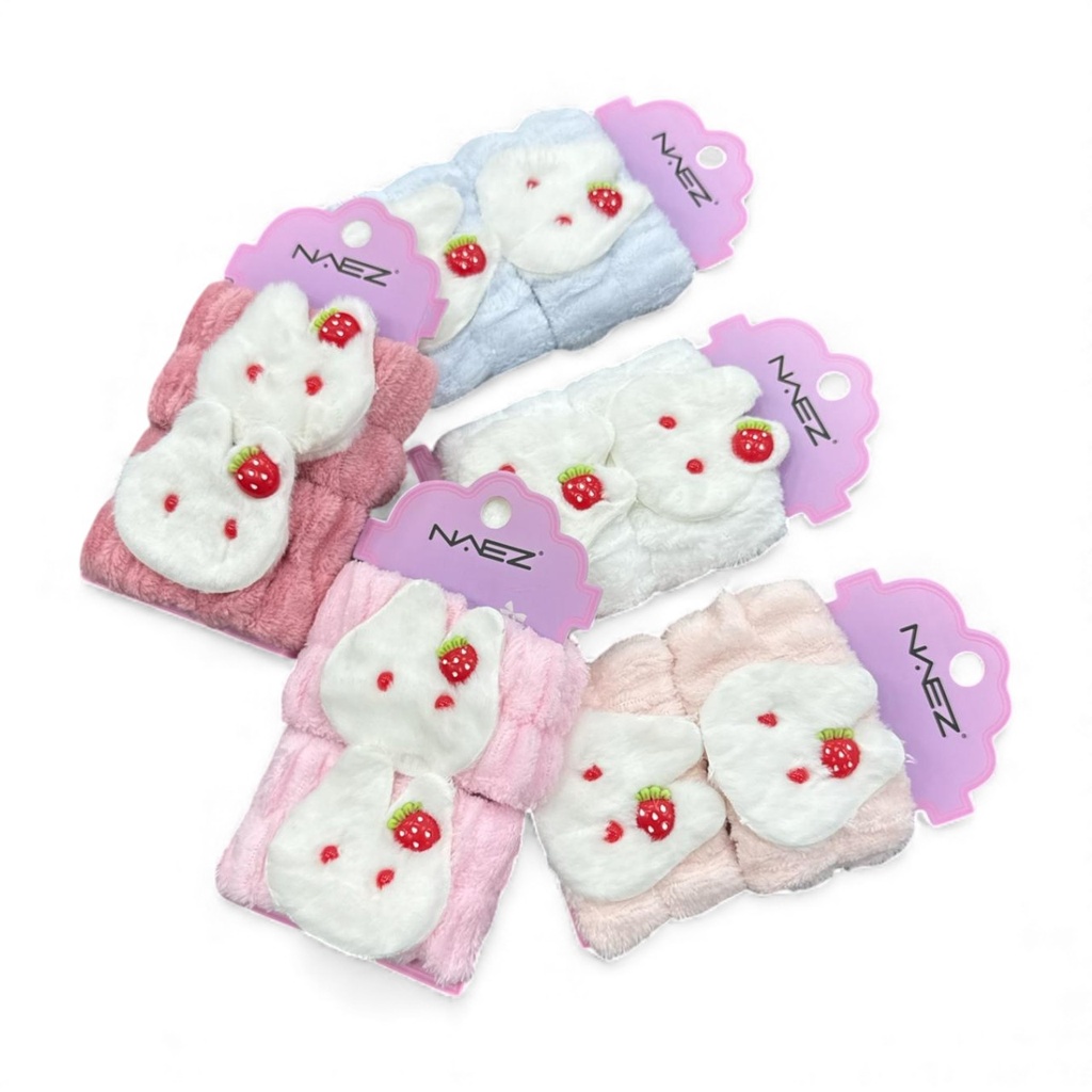 [PM-BC2188] MUÑEQUERAS X2 FORMA DE CONEJITO CON FRUTILLA