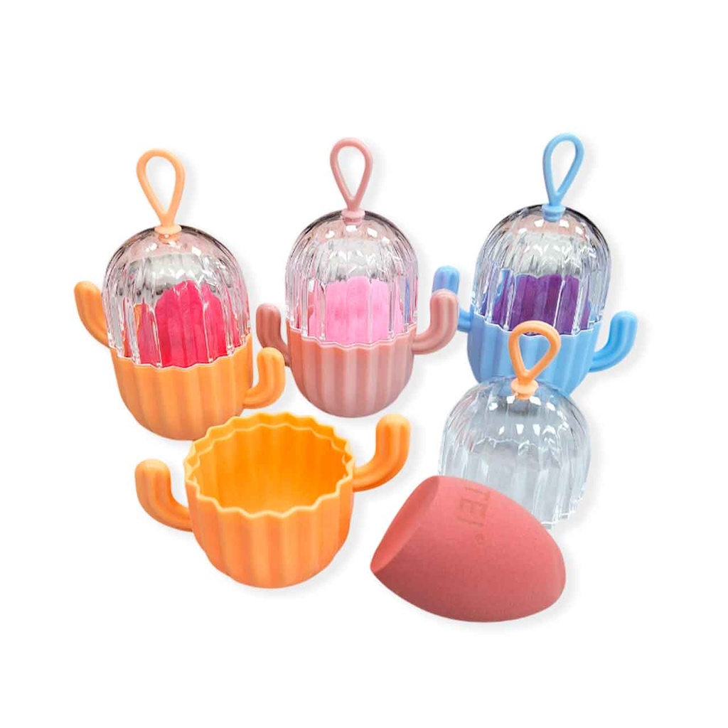 [PM-FP-2628-25] ESPONJA DE MAQUILLAJE ESTUCHE CACTUS TEI