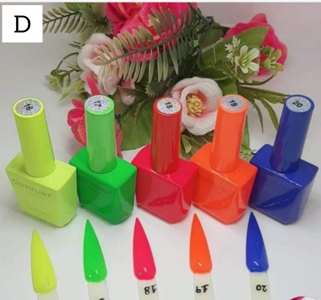 esmaltes de/para uñas semipermanente Charm Limit 12ml envase bicelado ___ PACK X5