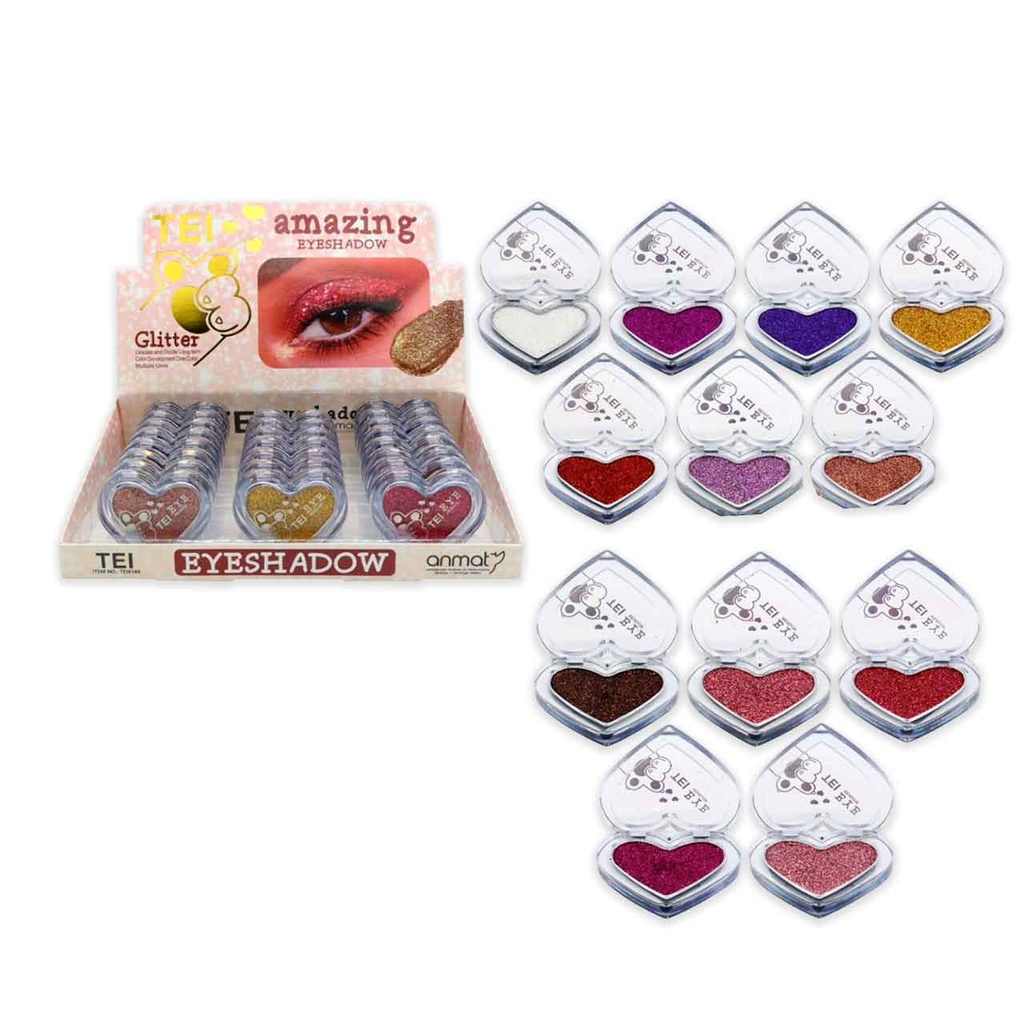 [PM-TEI8144] SOMBRA GLITTER INDIVIDUAL FORMA DE CORAZÓN TEI