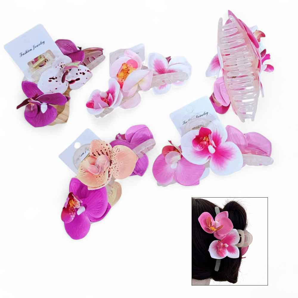 [PM-UT530159] BROCHE CON FLOR DE TELA 13CM