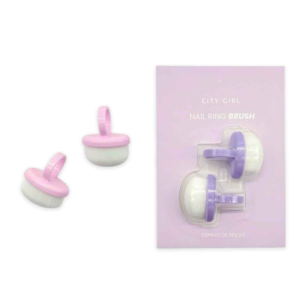 SET X2 CEPILLOS QUITA POLVO CON ANILLO PARA MANICURÍA