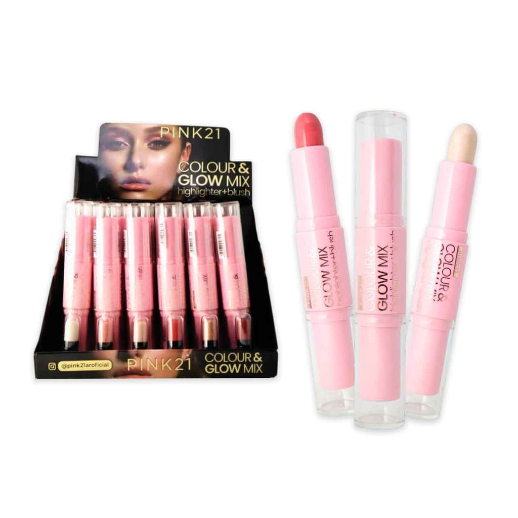 [PM-CS4240] ILUMINADOR+RUBOR EN BARRA 2 EN 1 PINK 21