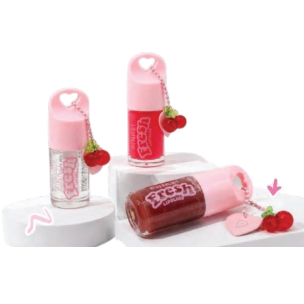[PM-CS6971] LIP GLOSS CON LLAVERO CEREZA PINK 21