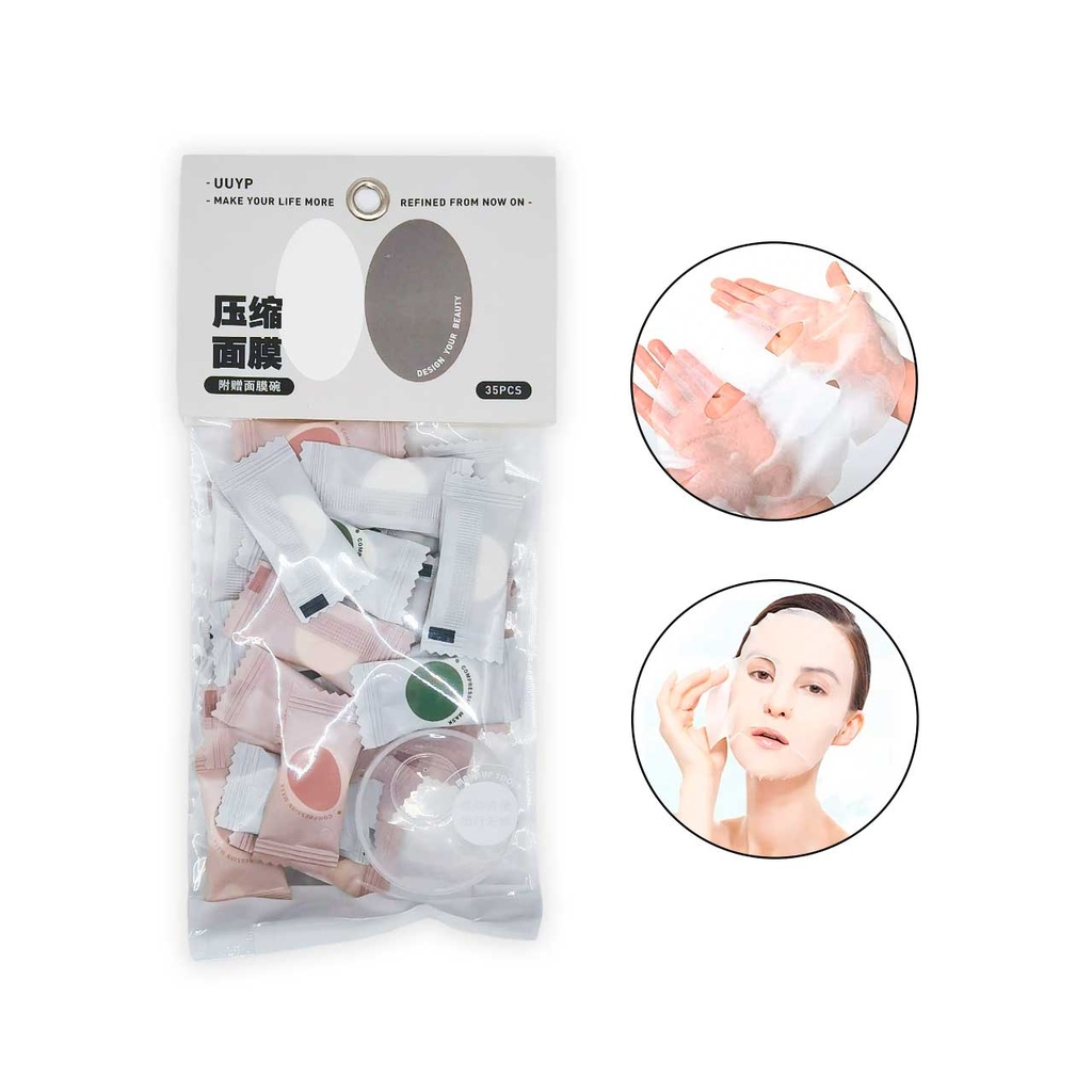 [PM-PS-5025] MASCARILLAS FACIALES COMPRIMIDAS X35PCS