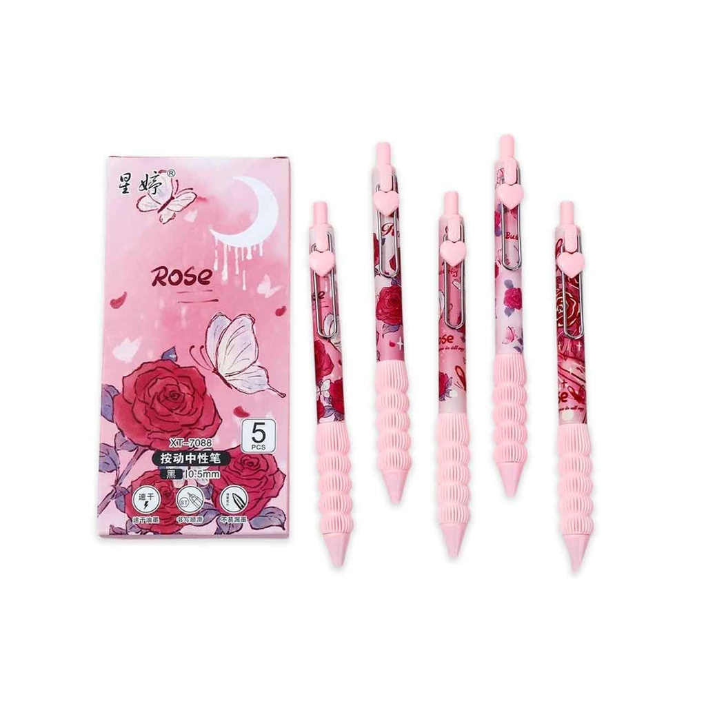SET X5 LAPICERAS ROSE TINTA NEGRA