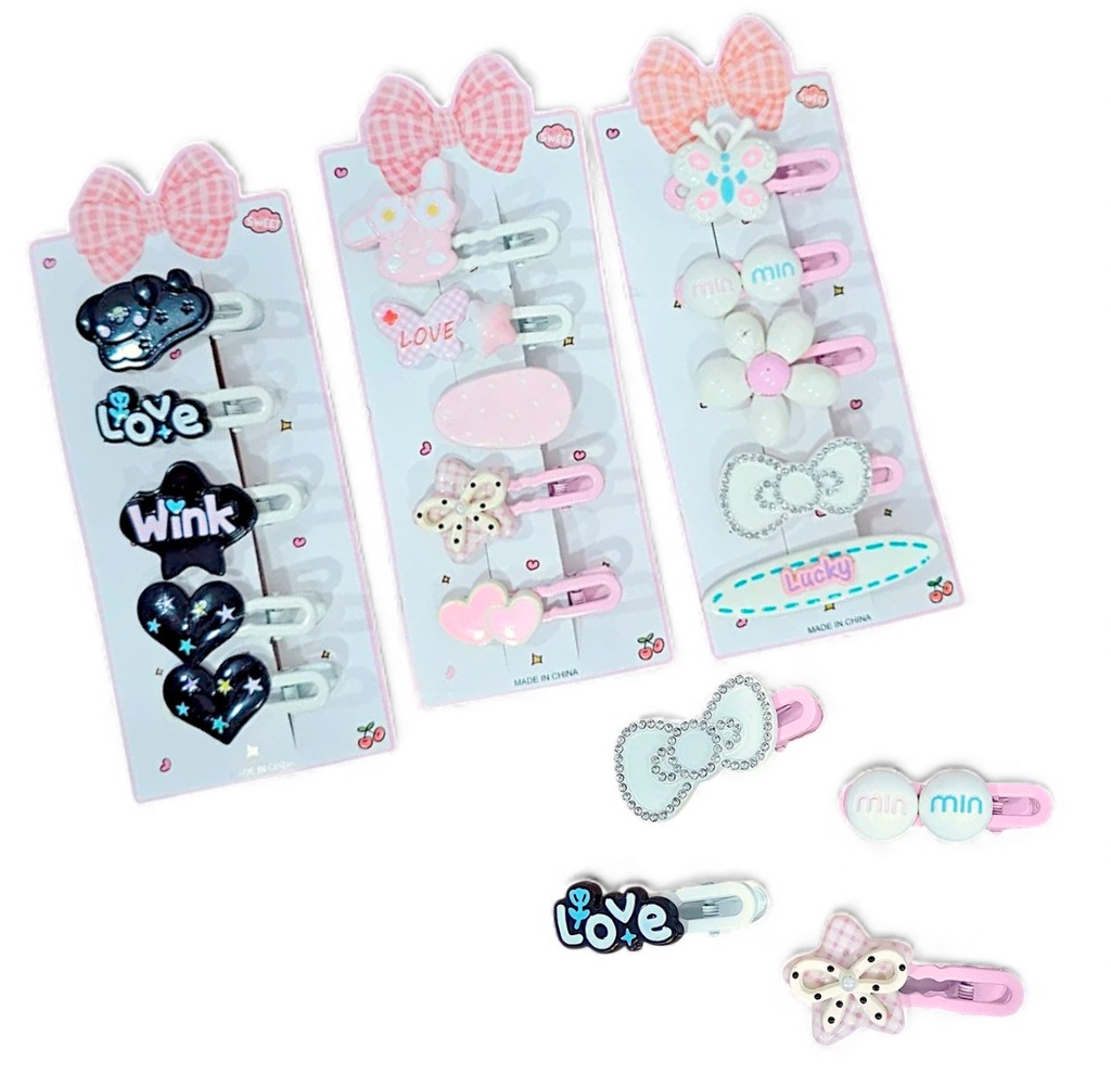 PACK X5 HEBILLAS INFANTILES CON DIJES