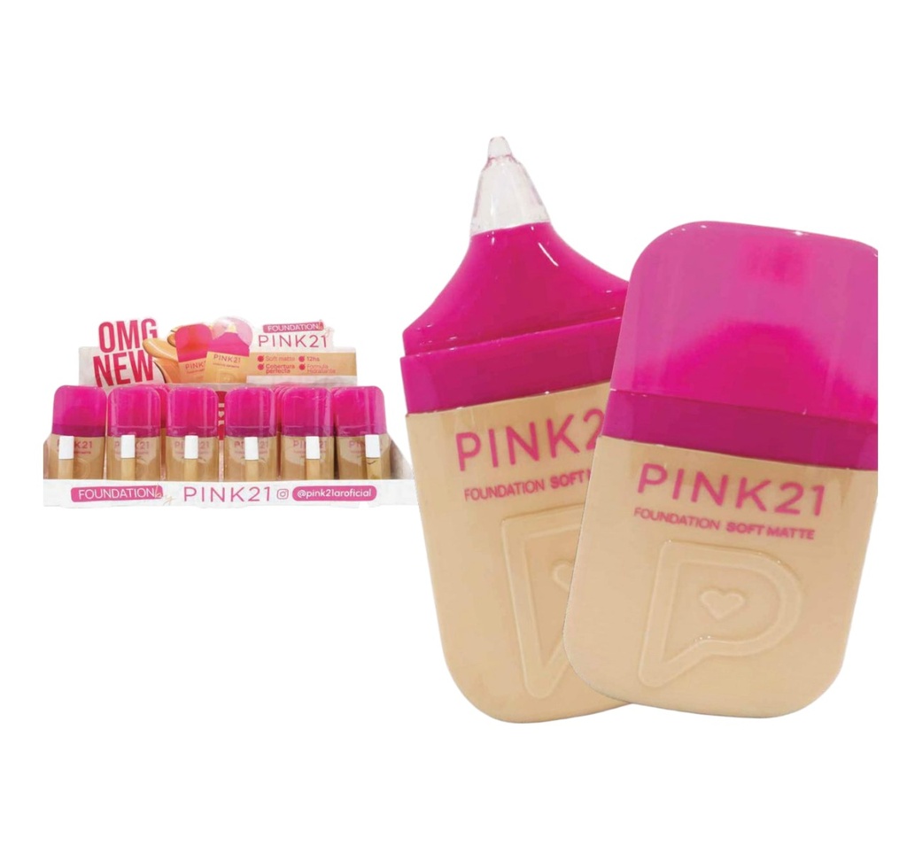 [PM-CS6646] BASE LÍQUIDA TAPA FUCSIA PINK 21