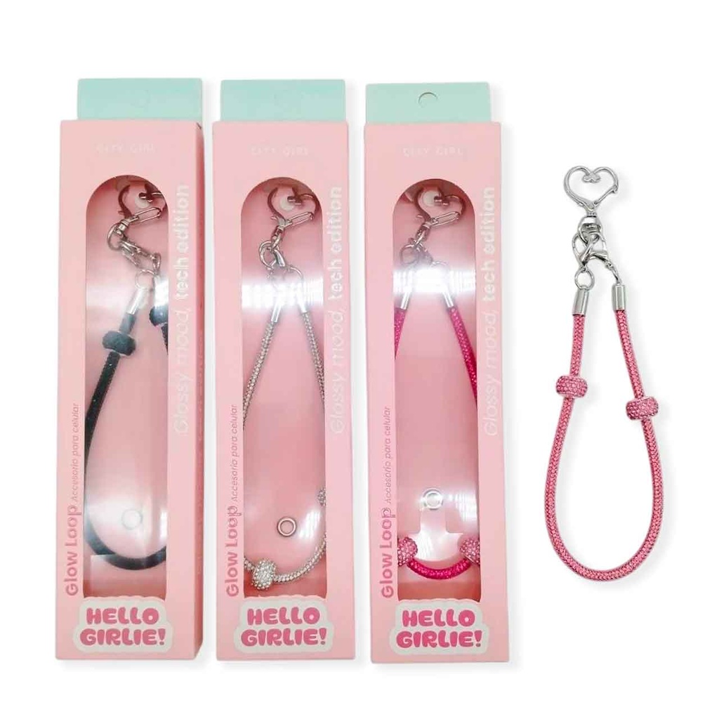 [PM-PZ17508-12] LLAVERO PARA CELULAR STRASS Y CORAZÓN