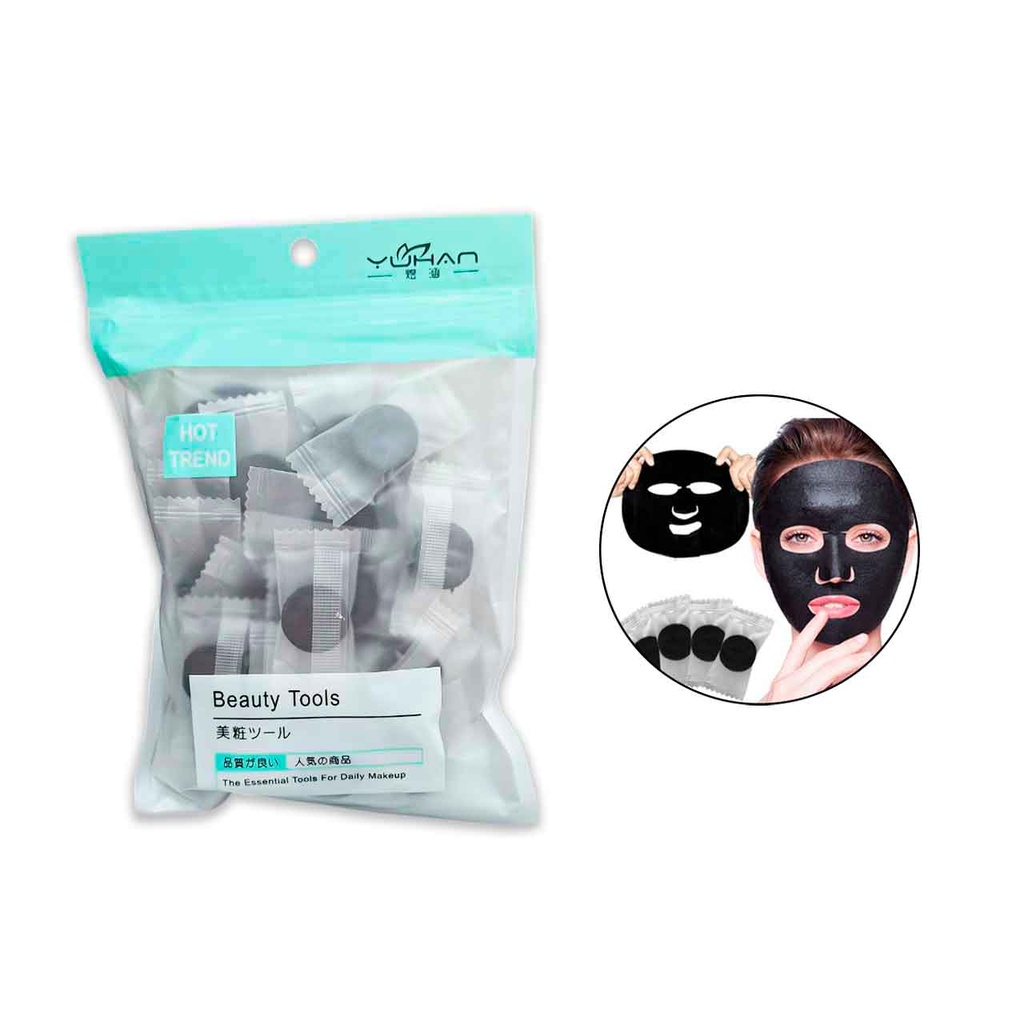 [PM-NF-BA14A4007] MASCARILLAS FACIALES DE CARBÓN DE BAMBÚ X40PCS