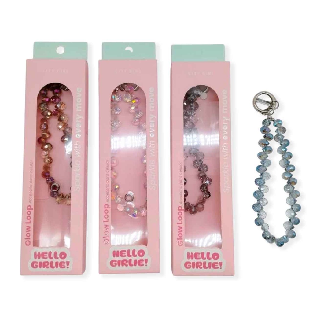 [PM-PZ17508-7] LLAVERO PARA CELULAR PERLAS