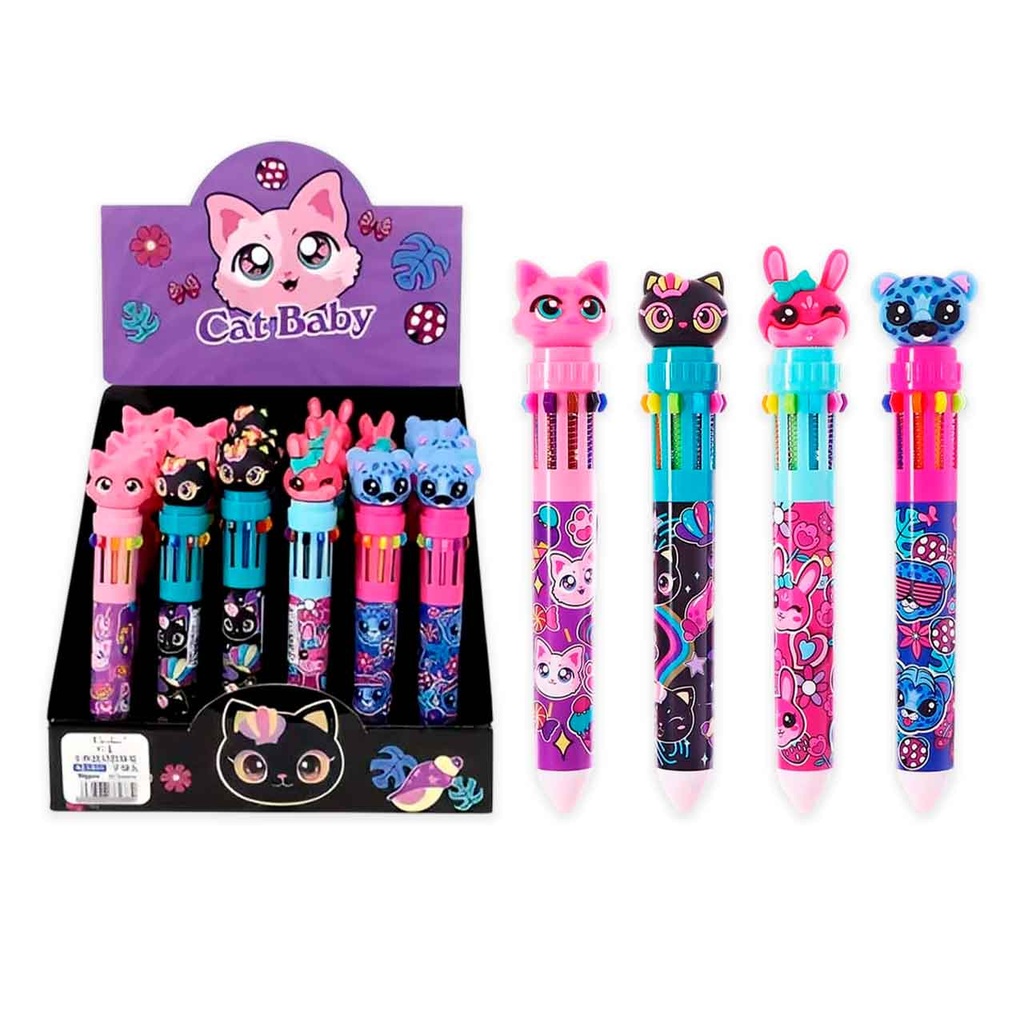 [PM-UT522036] LAPICERA 10 COLORES CAT BABY