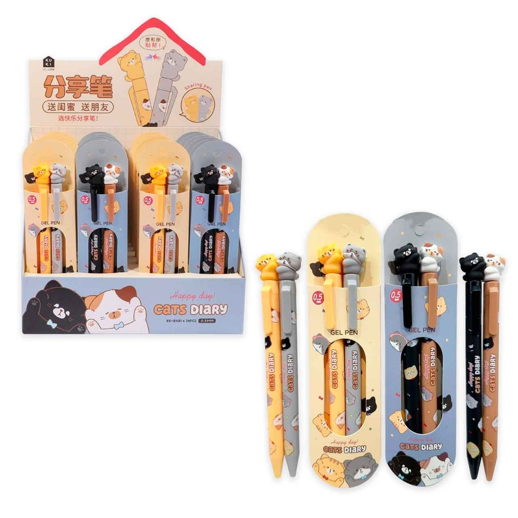 PACK X2 LAPICERAS CATS DIARY