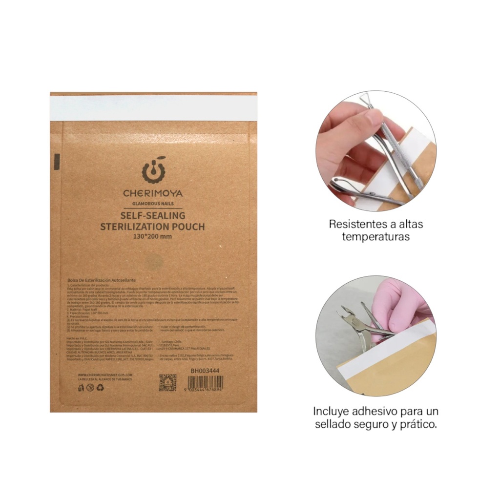 PACK x100 BOLSAS PAPEL MADERA P/ESTERILIZAR 130x200MM