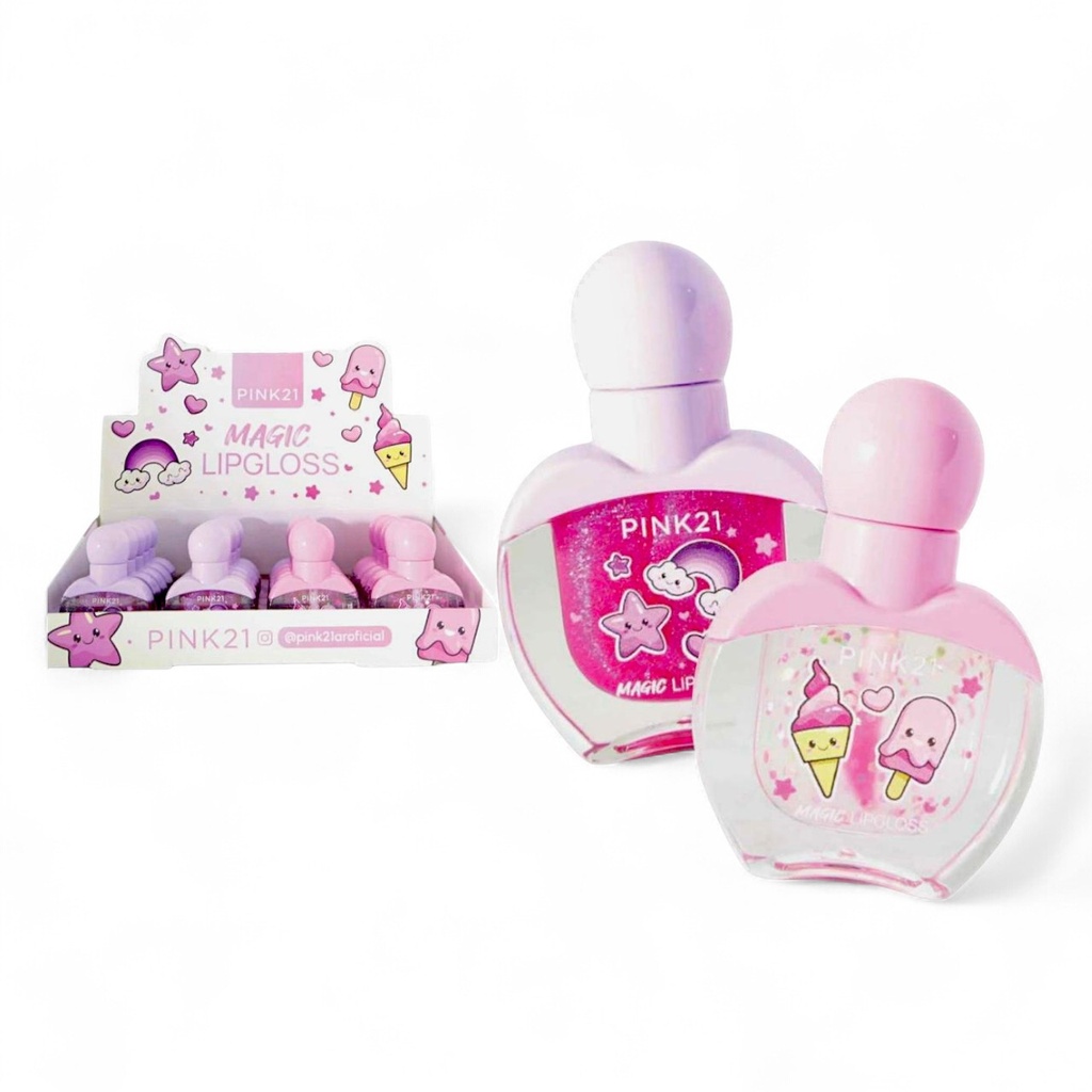 [PM-CS5920] GLOSS CON GLITTER FORMA DE MANZANA PINK 21