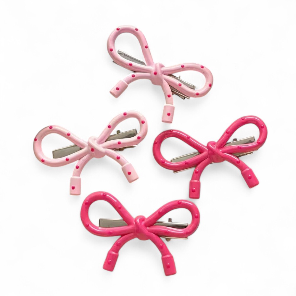 SET X2 HEBILLAS MOÑO CON LUNARES 5CM