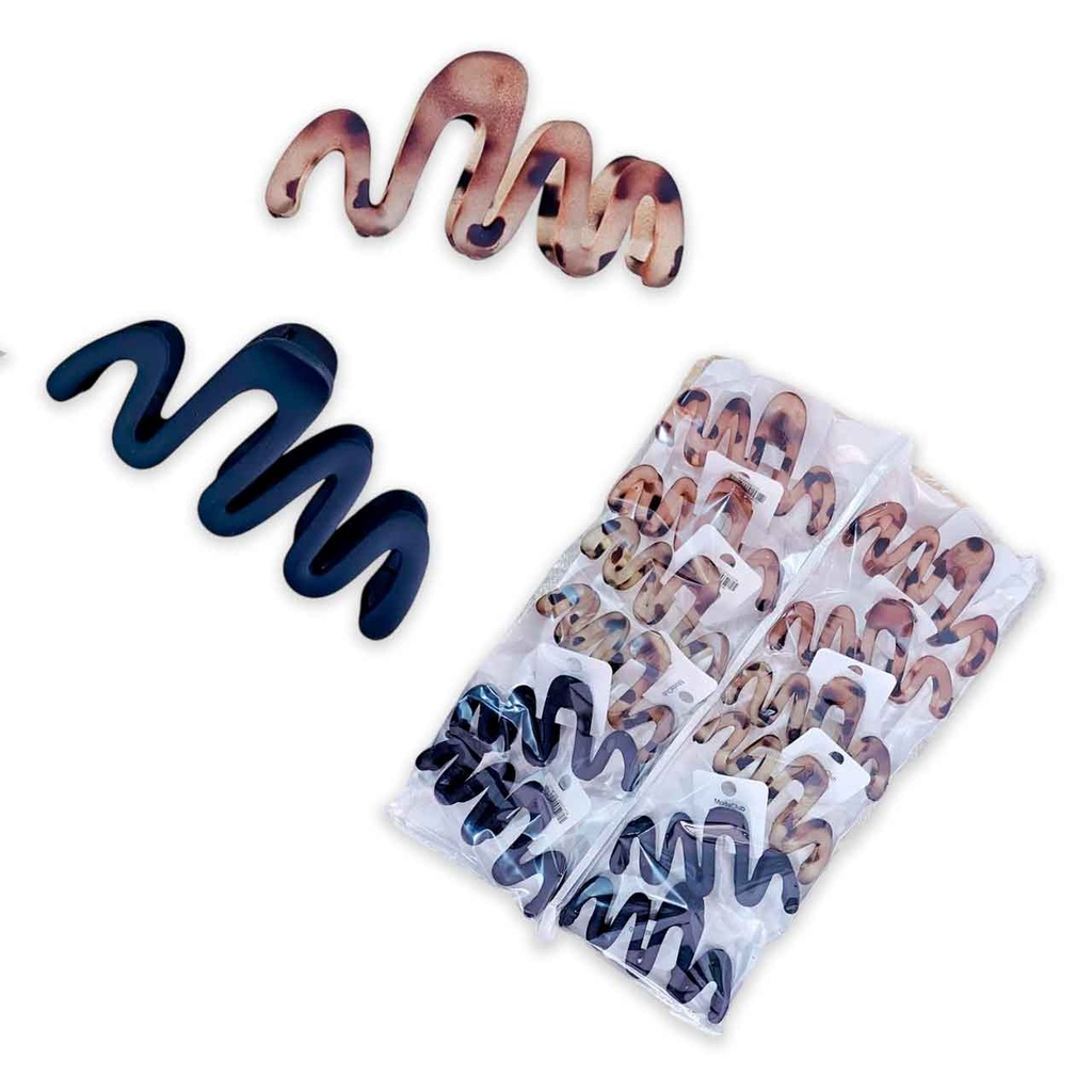 BROCHE ONDULADO ANIMAL PRINT/NEGRO
