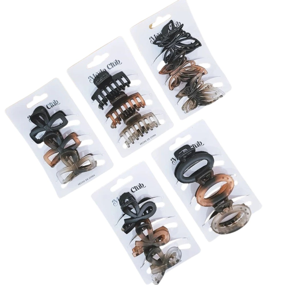 SET X3 BROCHES DE PELO 4CM