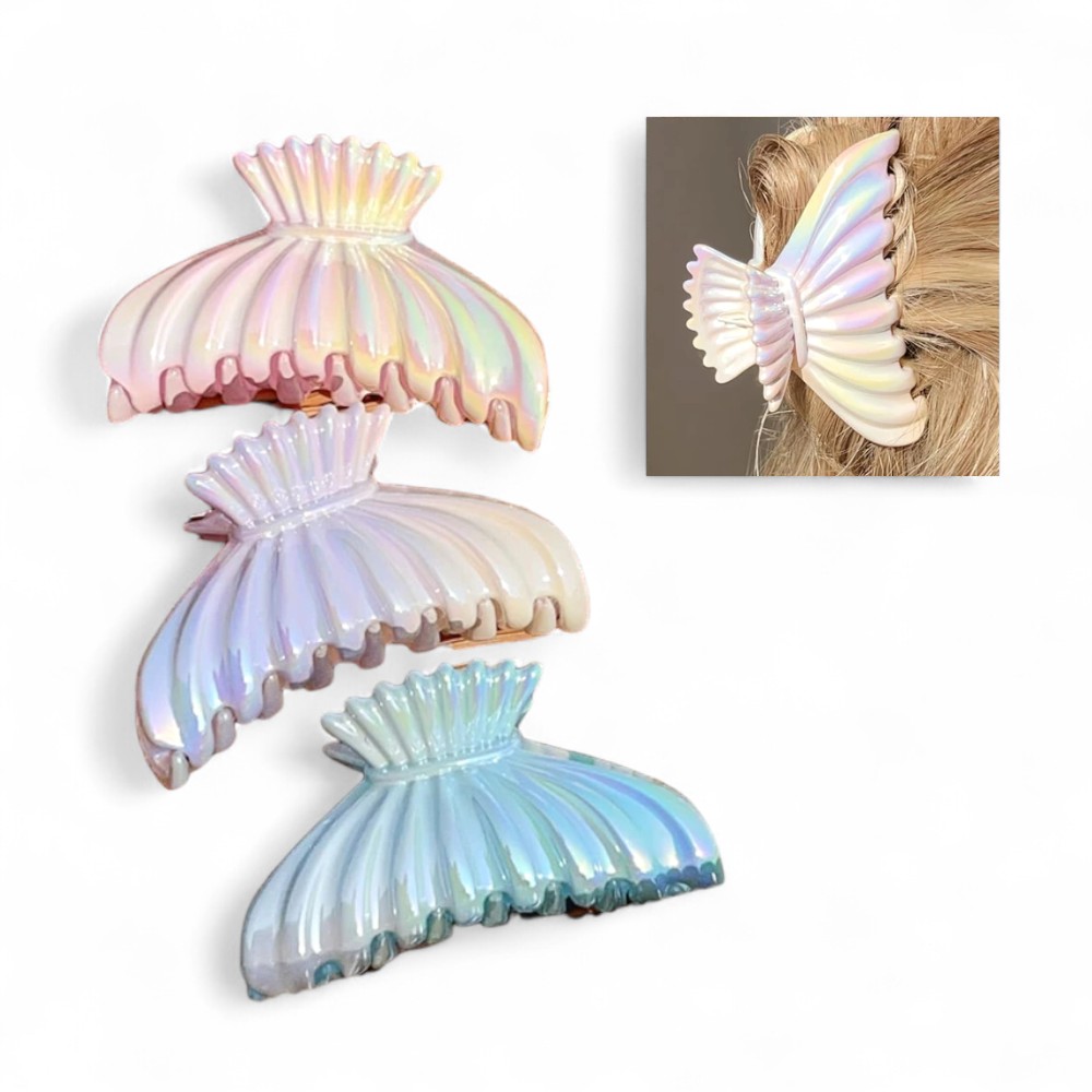 [PM-HN3253004] BROCHE COLA DE SIRENA TORNASOLADO 8CM