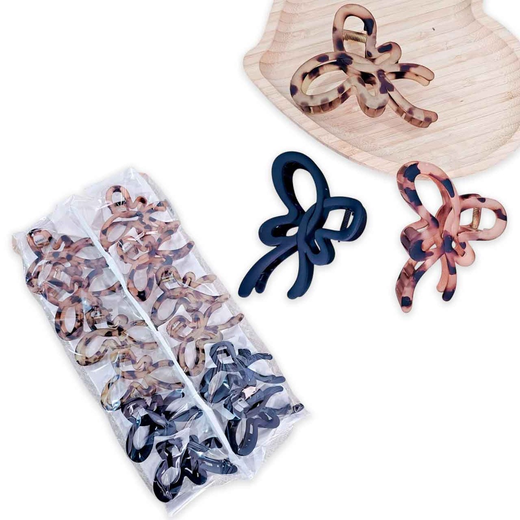 BROCHE MARIPOSA ANIMAL PRINT/NEGRO
