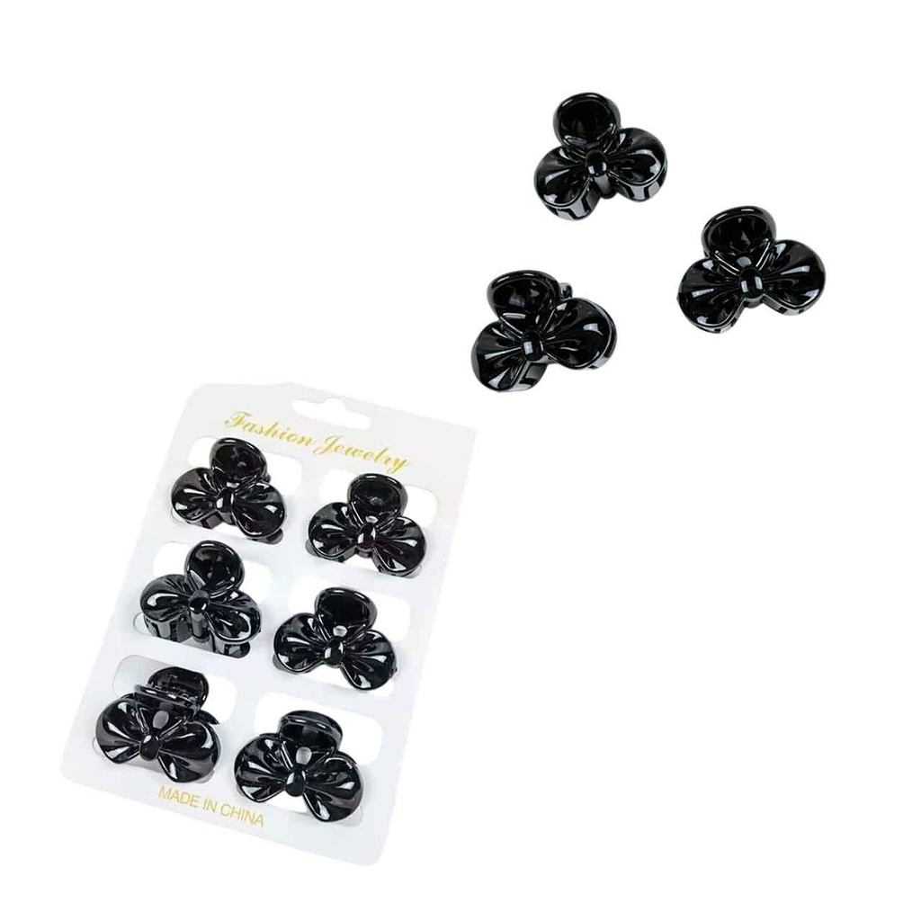 MINI BROCHES NEGROS CON MOÑO X6 PCS