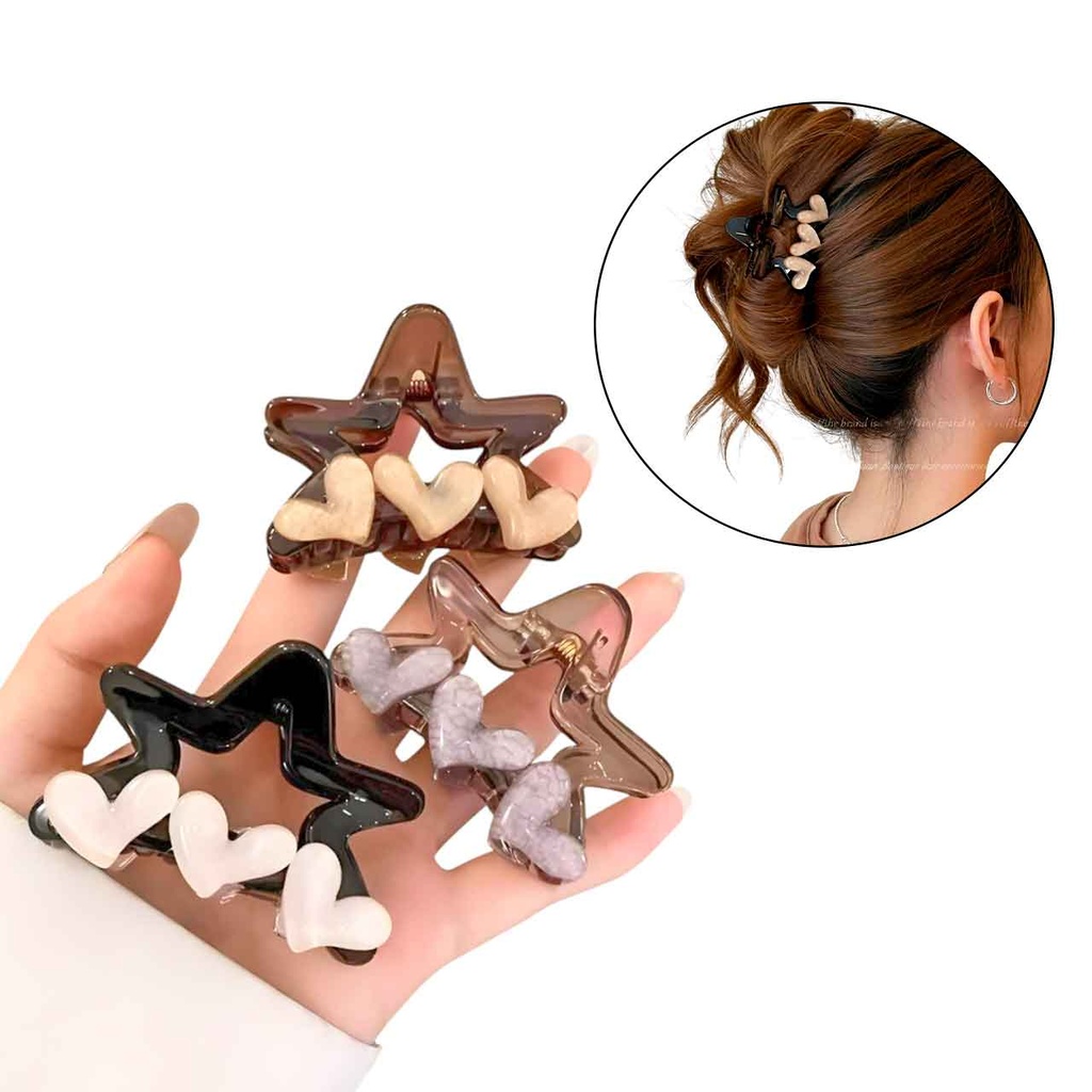BROCHE DE ESTRELLA CON CORAZONES 7CM