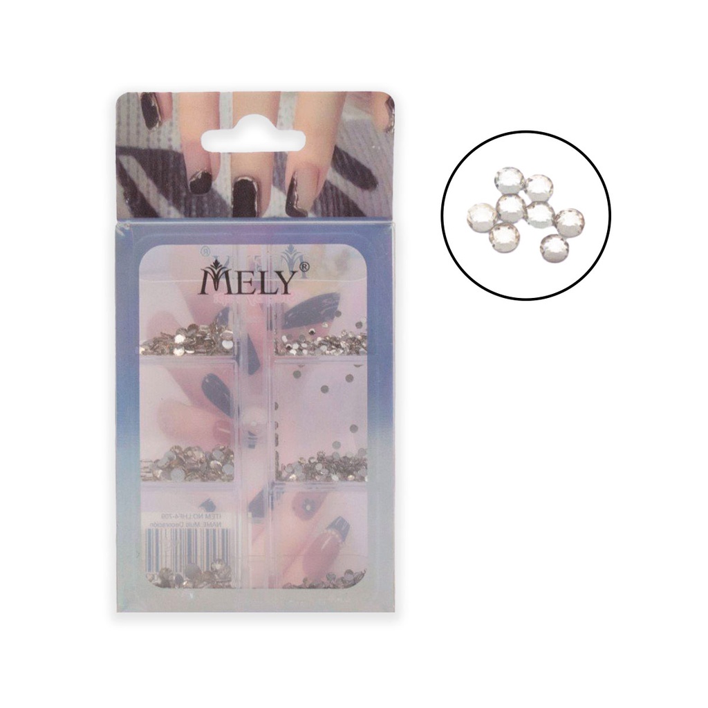 STRASS PARA UÑAS PLATEADOS MELY