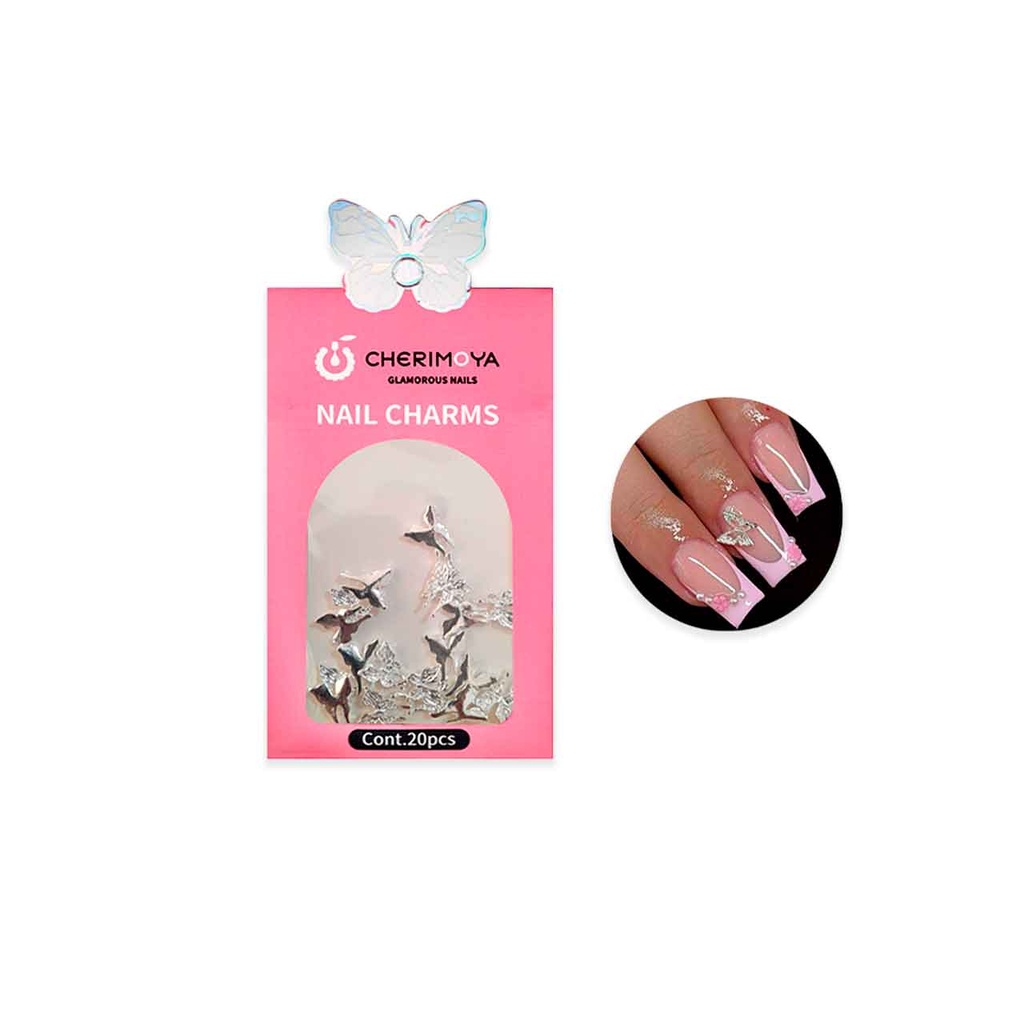 DIJES PARA DECORACION DE UÑAS MARIPOSA 20PCS