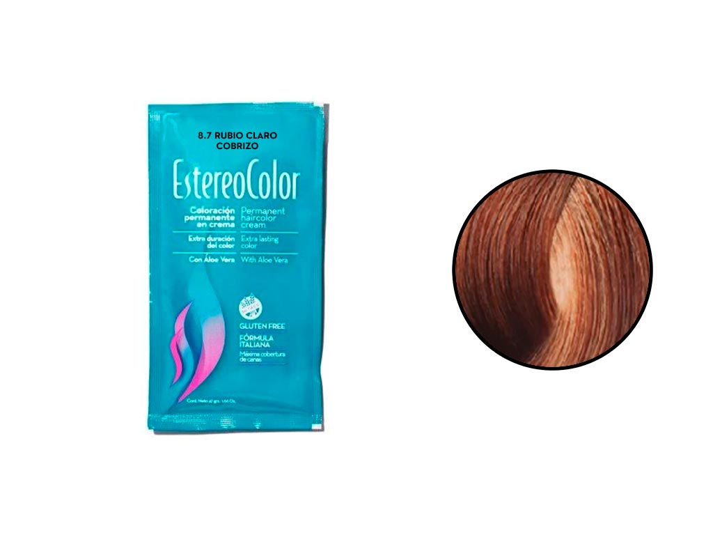 COLORACION PERMANENTE EN CREMA RUBIO CLARO 8.7