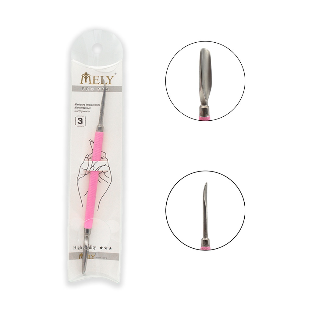 [PM-LH-10954] REPUJADOR DOBLE DE CUTICULA GRANDE MELY ACERO INOXIDABLE