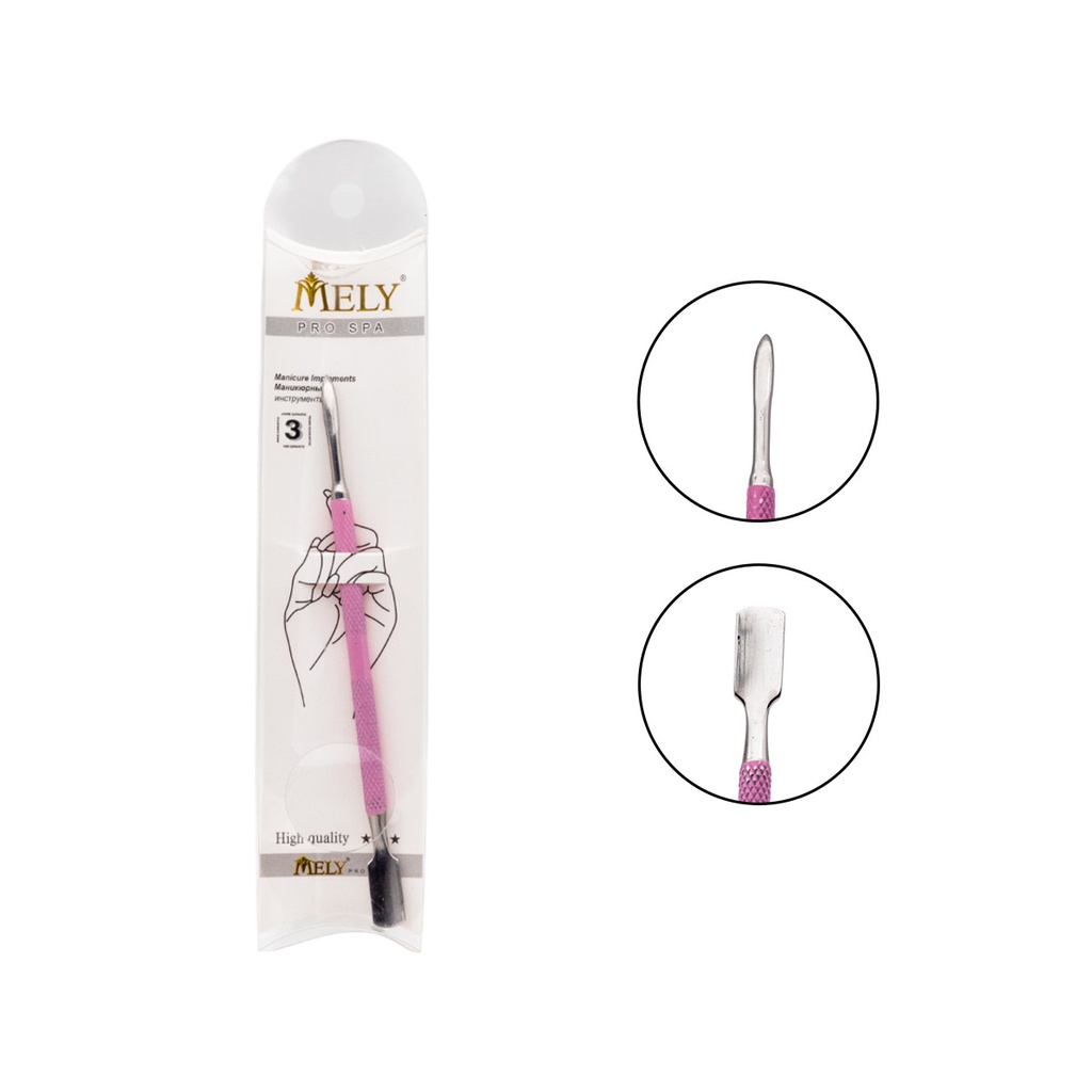 [PM-LH-10959] REPUJADOR DE CUTICULA MELY DOBLE PUNTA ACERO INOXIDABLE