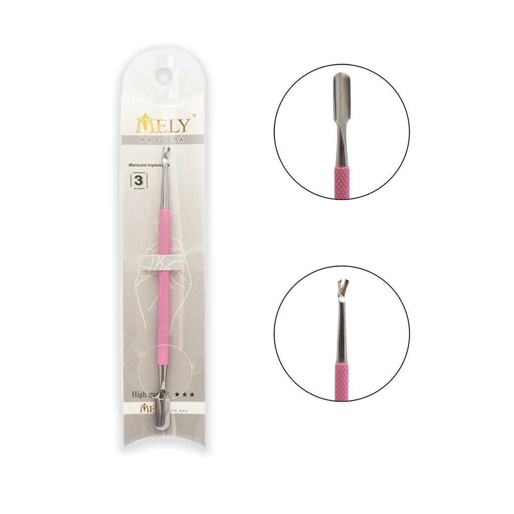 [PM-LH-10960] REPUJADOR Y CORTA CUTICULA MELY DOBLE PUNTA ACERO INOXIDABLE