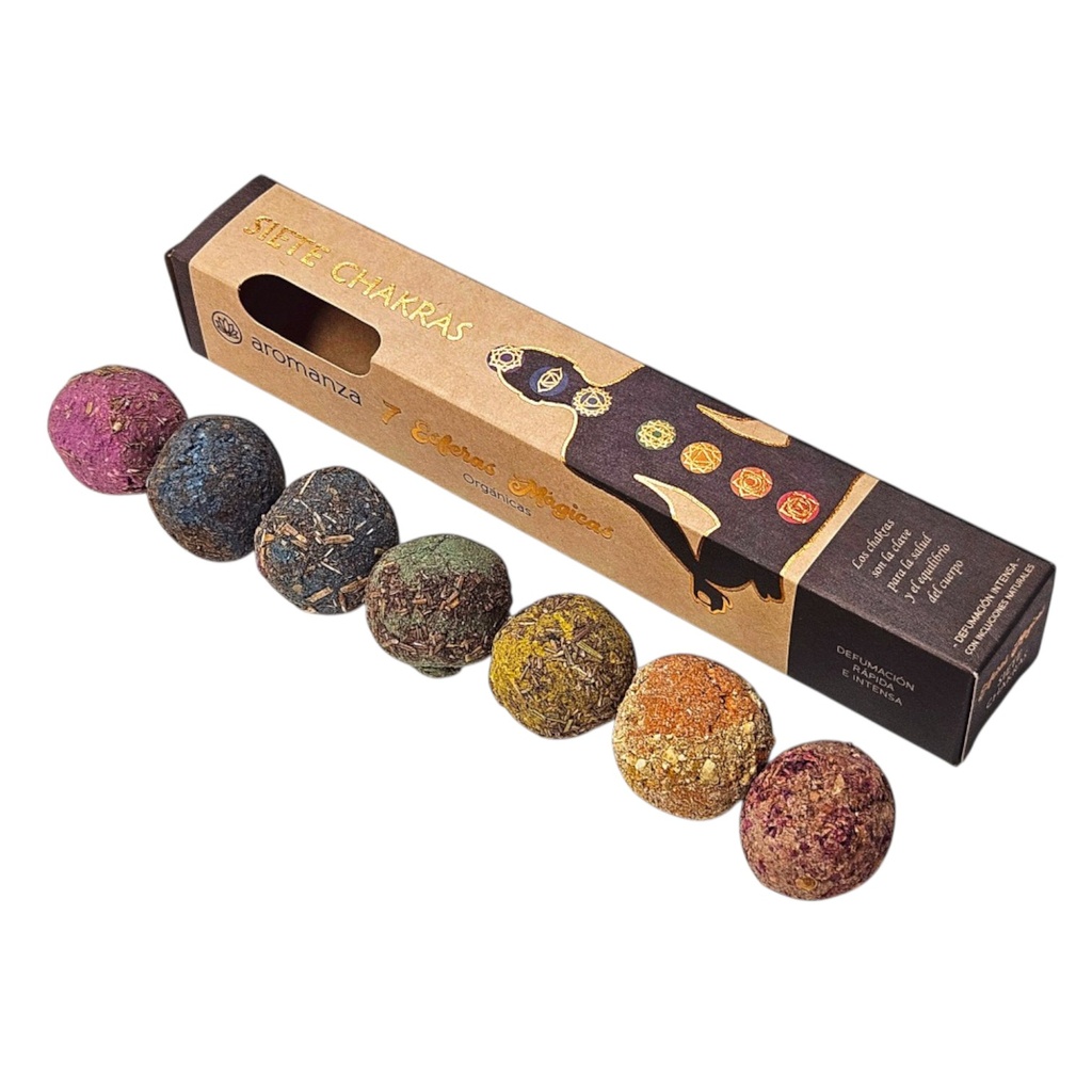 [PM-101O-7 CHAKRAS] ESFERAS ORGÁNICAS 7 CHAKRAS AROMANZA