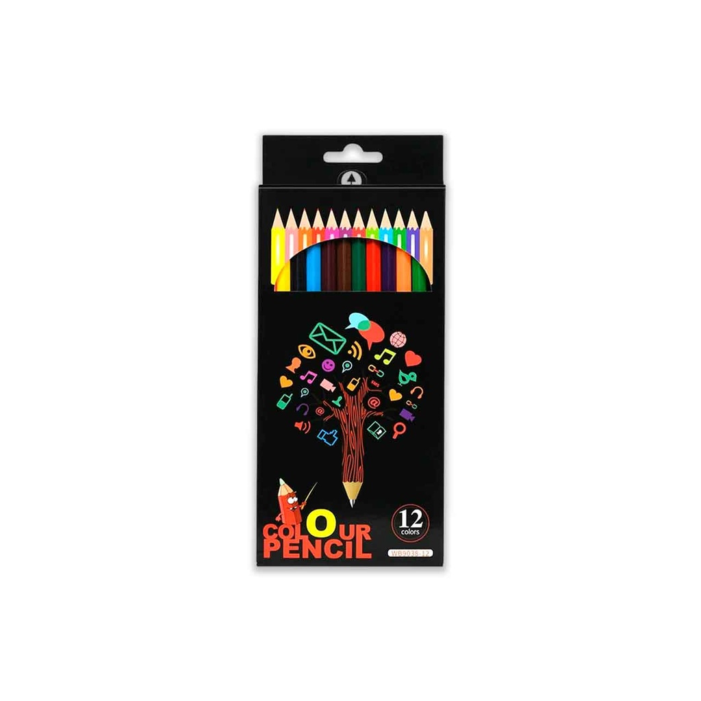 LAPICES DE COLORES CAJA NEGRA 12PCS