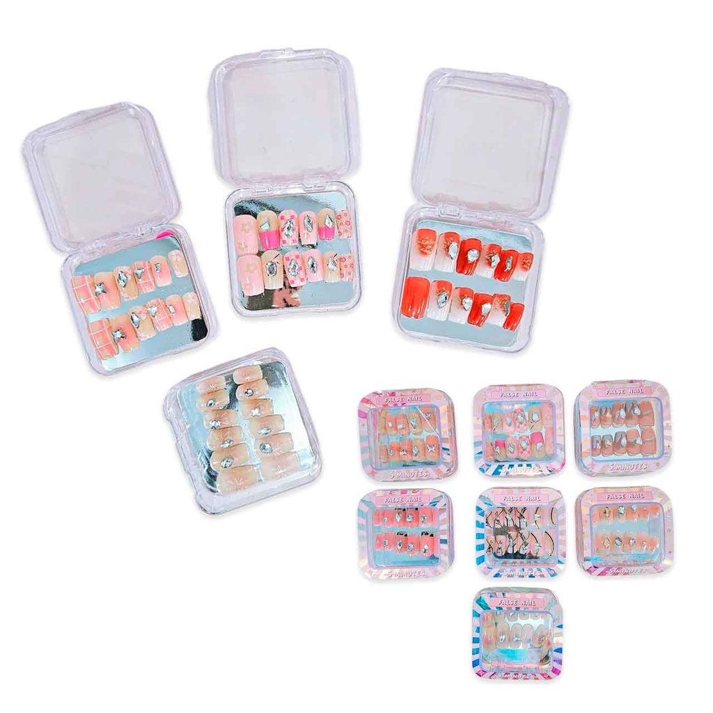 UÑAS POSTIZAS DECORADAS EN CAJA 12PCS