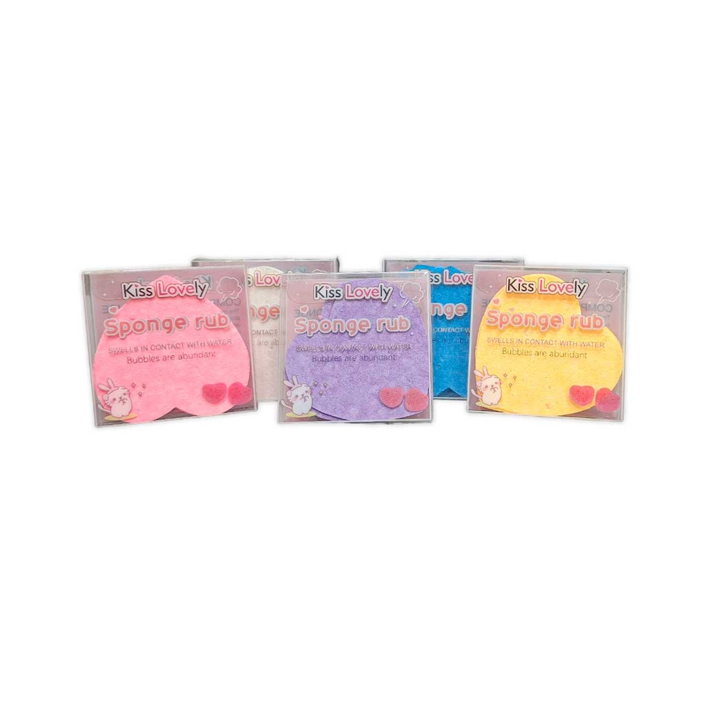 [PM-JHS-33418] ESPONJAS DE LIMPIEZA FACIAL COMPRIMIDAS FORMA DE CORAZÓN