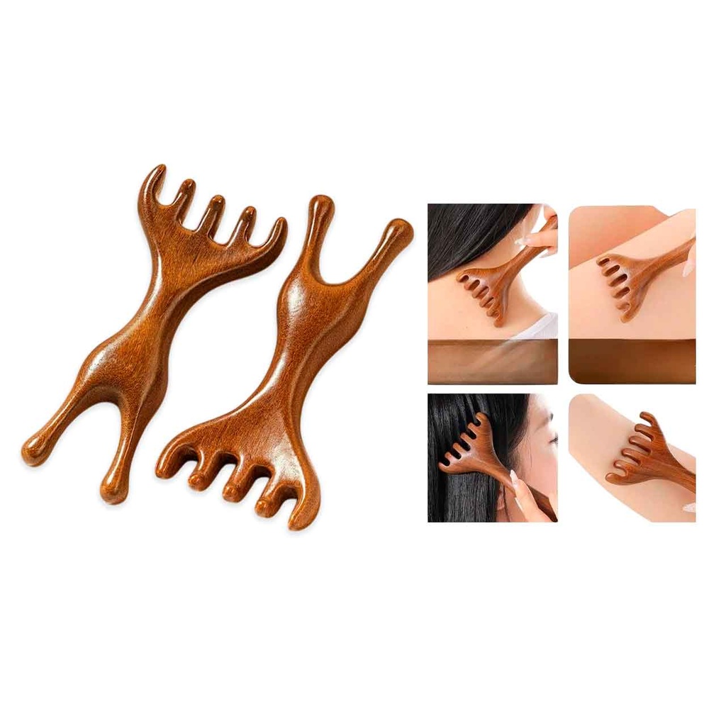 MASAJEADOR MULTIUSO DOBLE DE MADERA 13CM