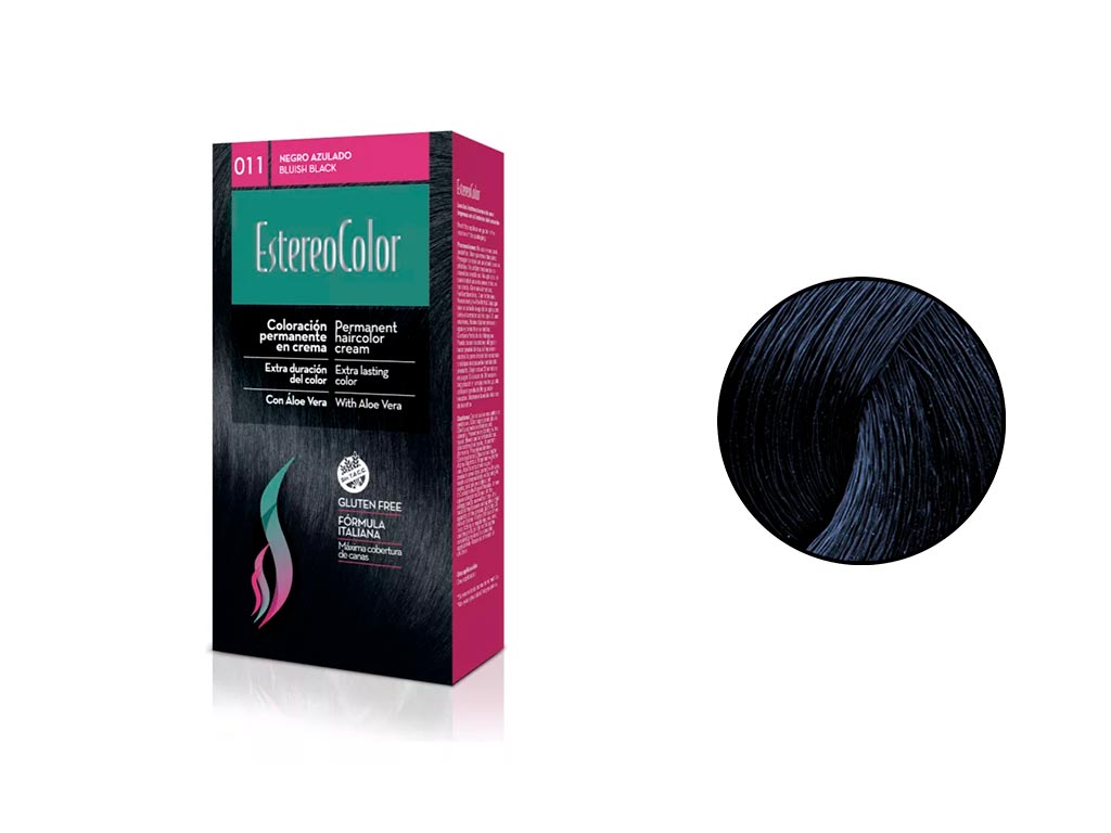 KIT DE COLORACION PERMANENTE NEGRO AZULADO 011