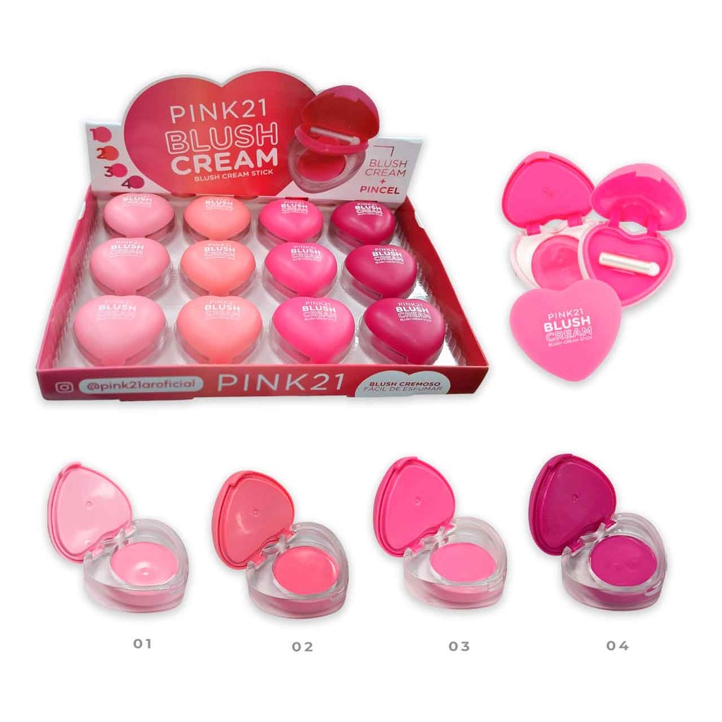 [PM-CS6066] RUBOR EN CREMA CORAZON PINK 21