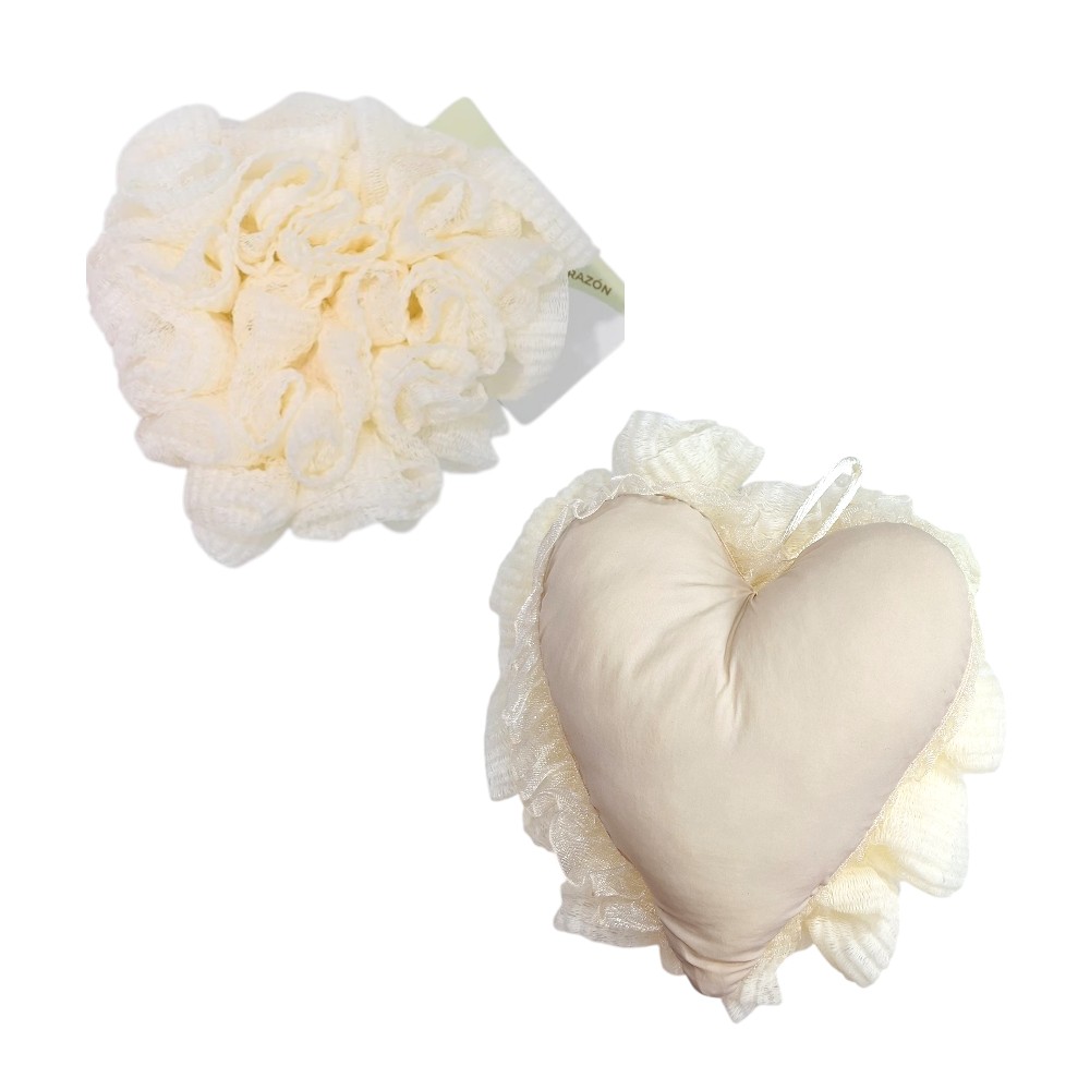 ESPONJA DE BAÑO FORMA DE CORAZÓN
