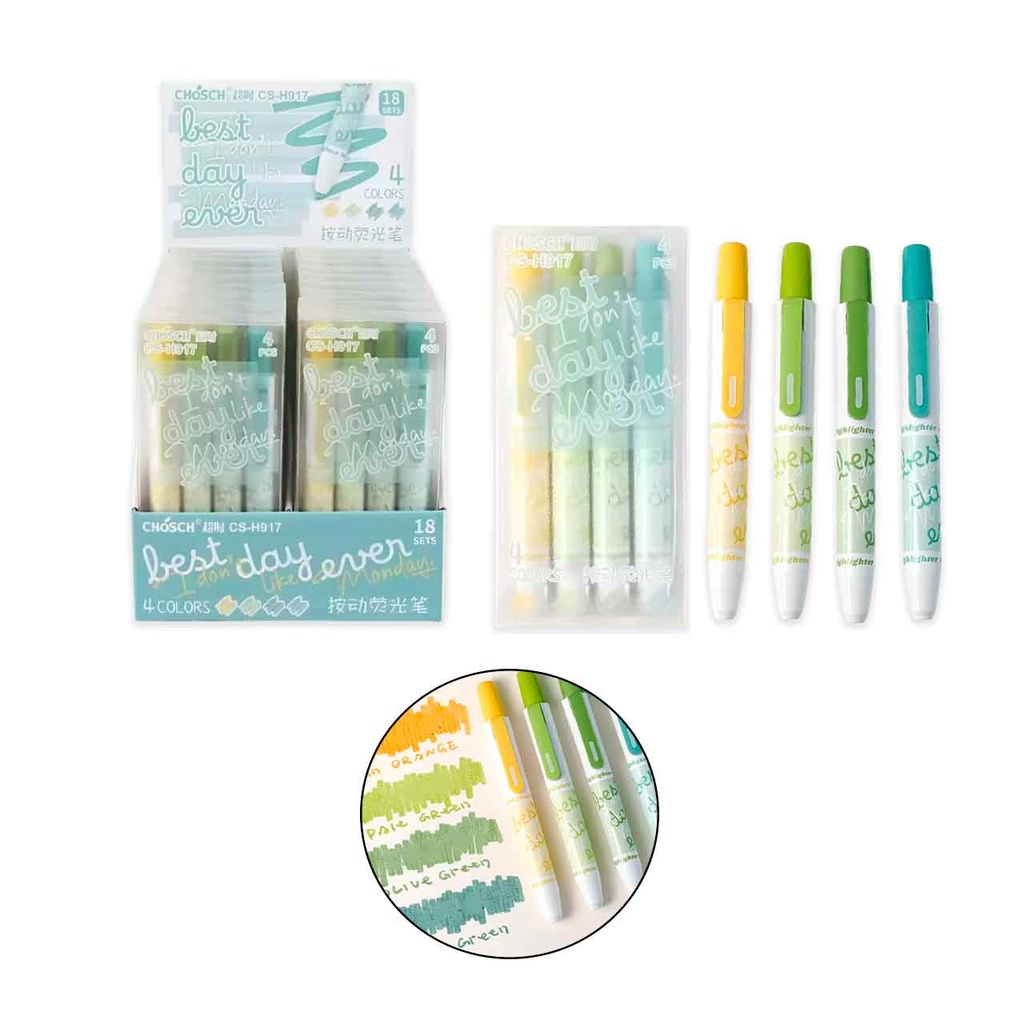 RESALTADORES TONOS VERDE 4PCS