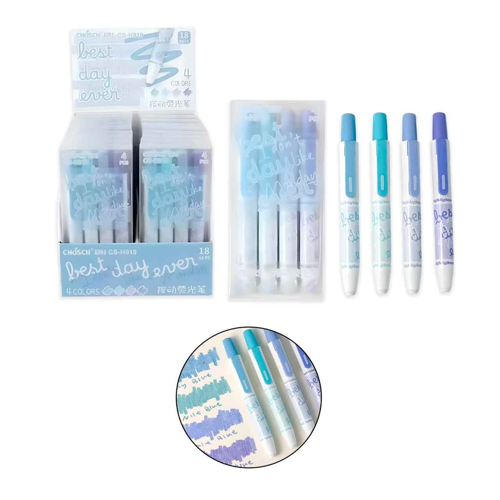 RESALTADORES TONOS AZULES 4PCS