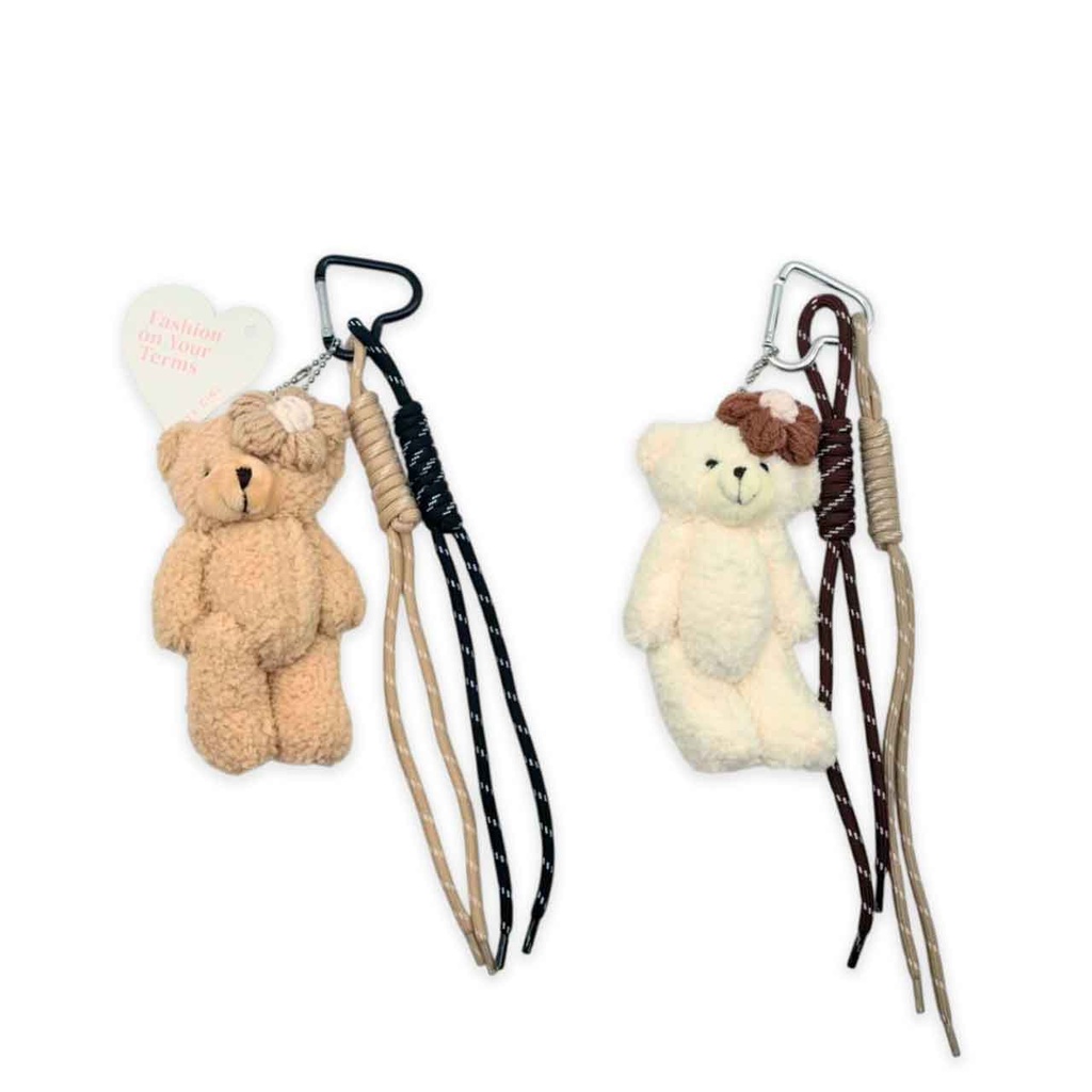 [PM-D-5285-14] LLAVERO CHARM OSITO Y FLOR