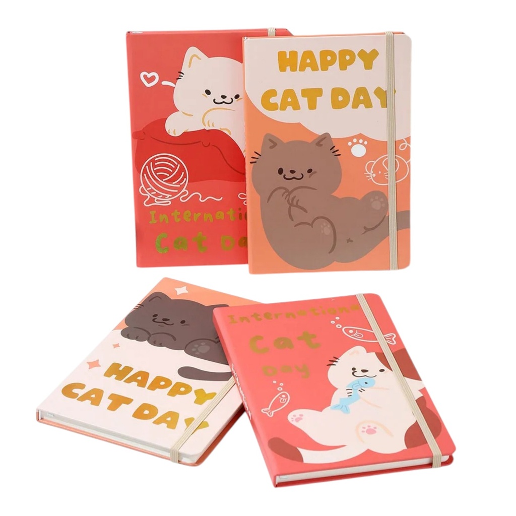 CUADERNO COSIDO DIBUJOS DE GATITOS 15x21CM
