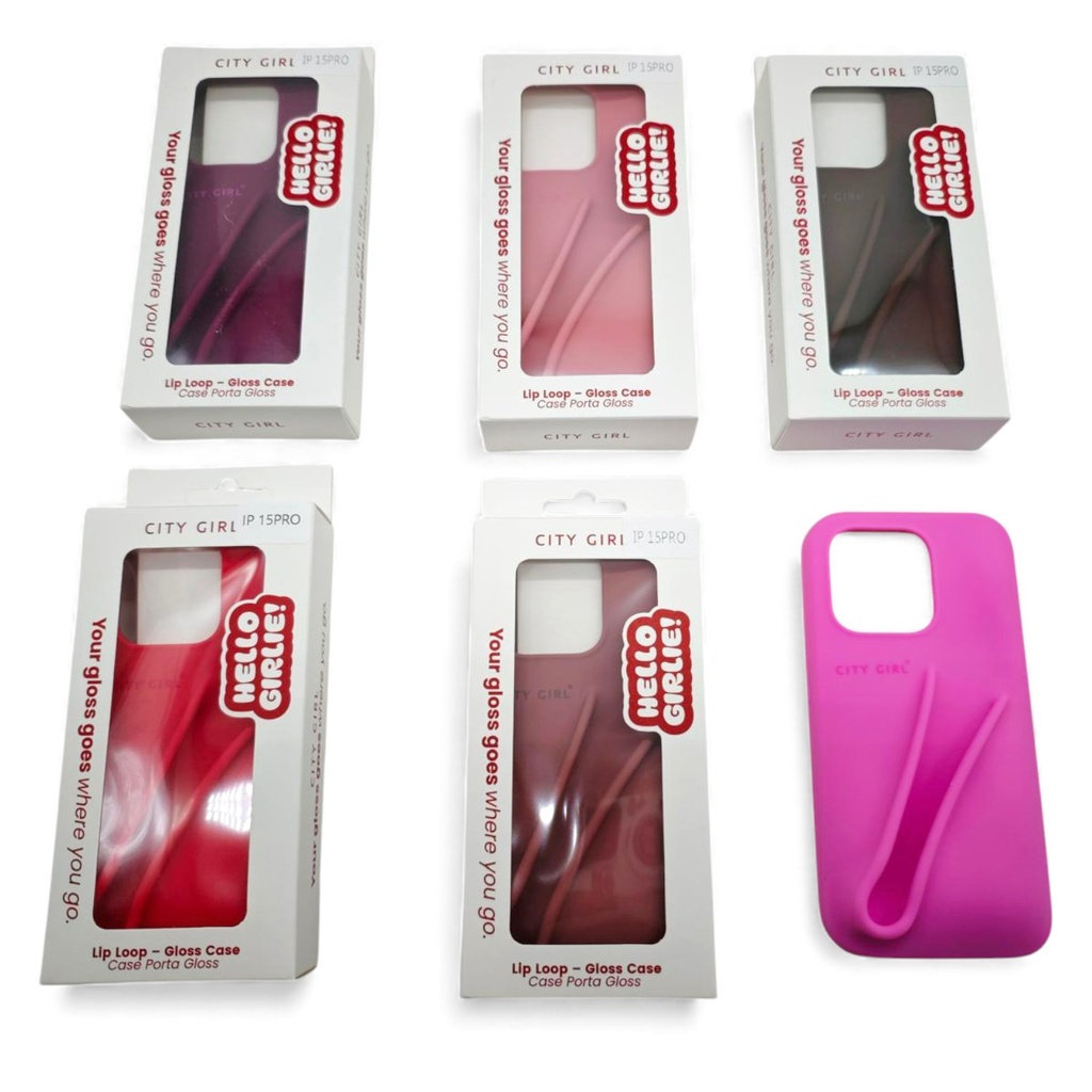 [PM-PZ17508-25] FUNDA CON PORTA GLOSS IPHONE 15 PRO