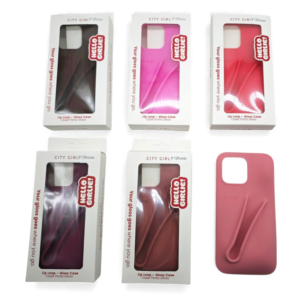 [PM-PZ17508-26] FUNDA CON PORTA GLOSS IPHONE 15 PRO MAX