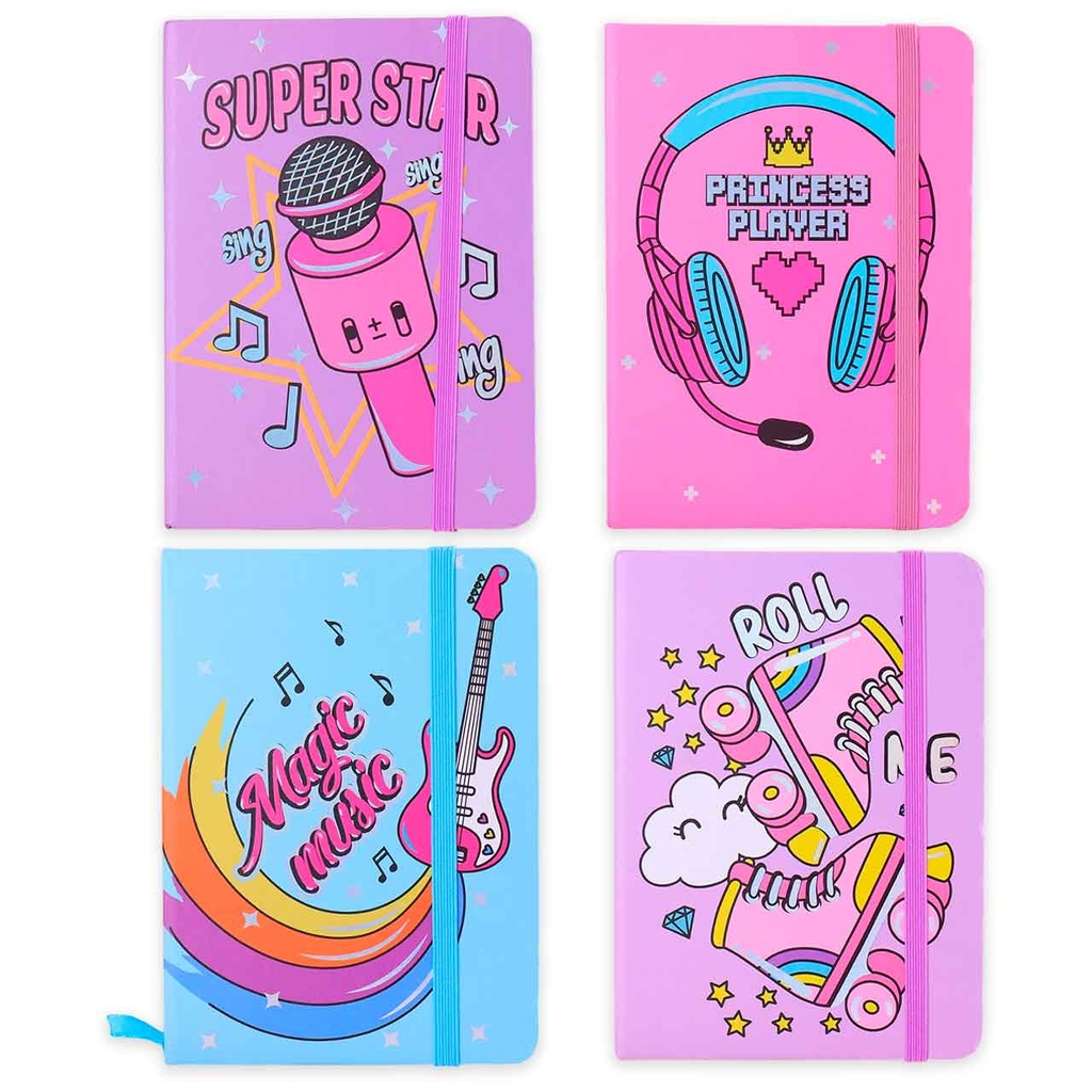 CUADERNO TAPA DURA MÚSICA 96 HOJAS RAYADAS