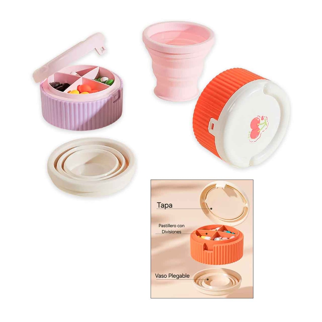 [PM-UT520063] PASTILLERO CON VASO PLEGABLE 9CM