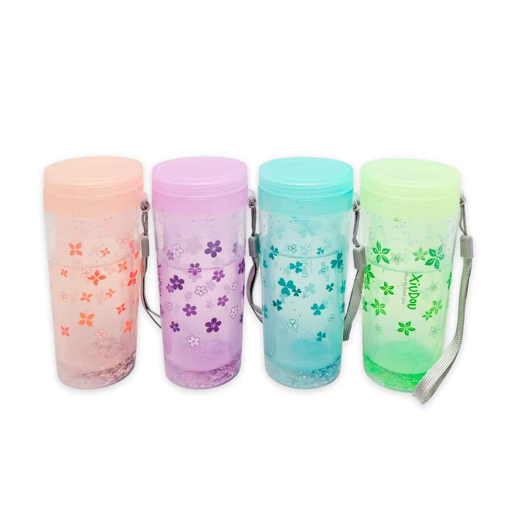 VASO CON LIQUIDO Y GLITTER 300ML